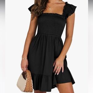 Black Ruffle Sleeve Dress